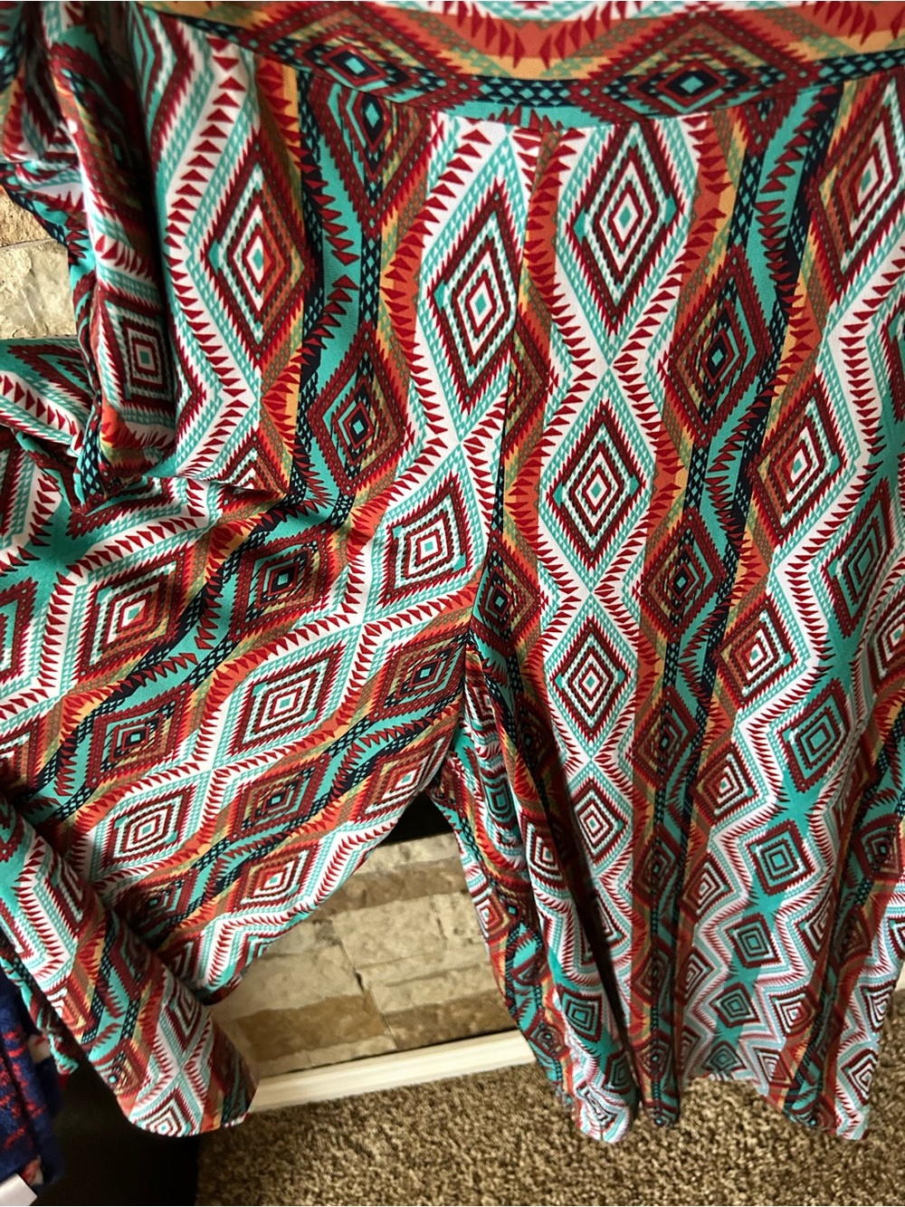 Cato Boho Diamond-Print Wide Leg Gaucho Palazzo - Multicolor - Picture 3 of 4